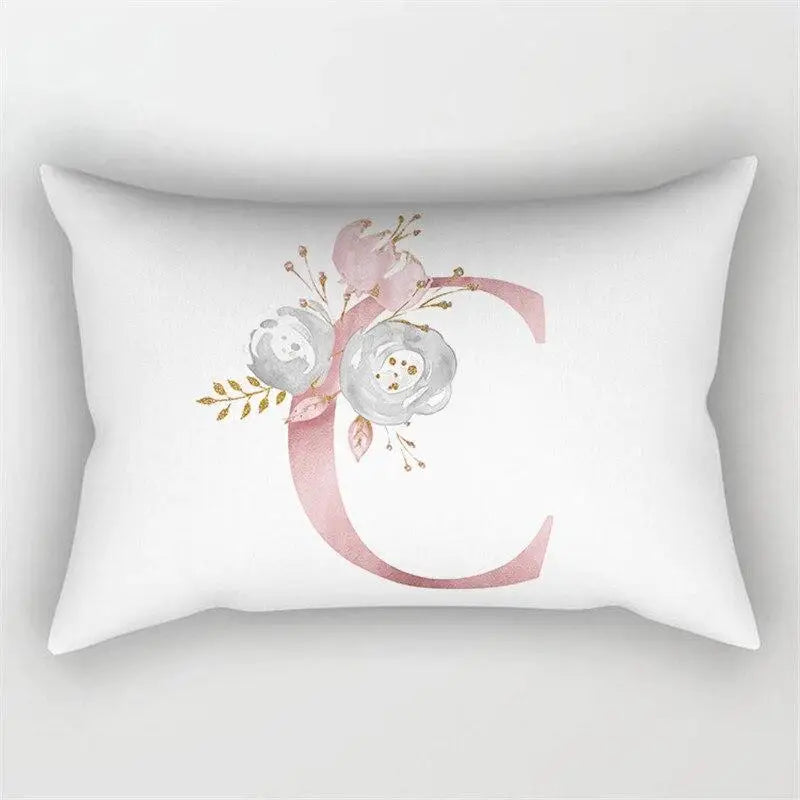Pink Letter Cushion Cover Pillowcase
