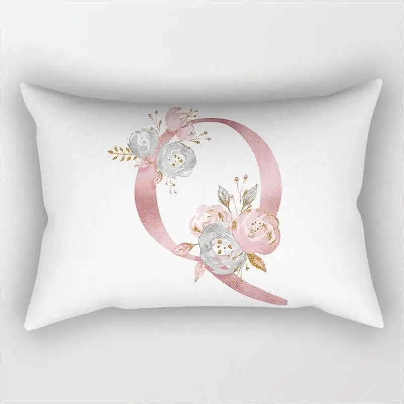 Pink Letter Cushion Cover Pillowcase