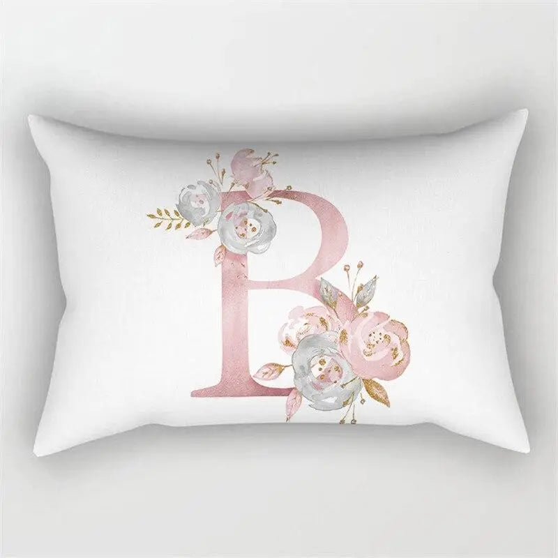 Pink Letter Cushion Cover Pillowcase