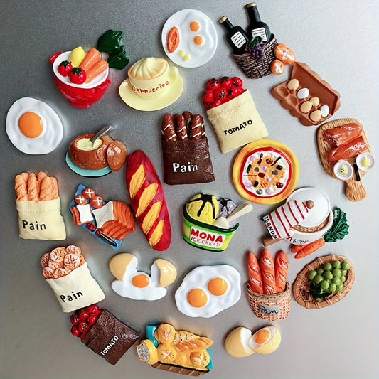 5pcs Kawaii Food Cartoon Fridge Magnet Set