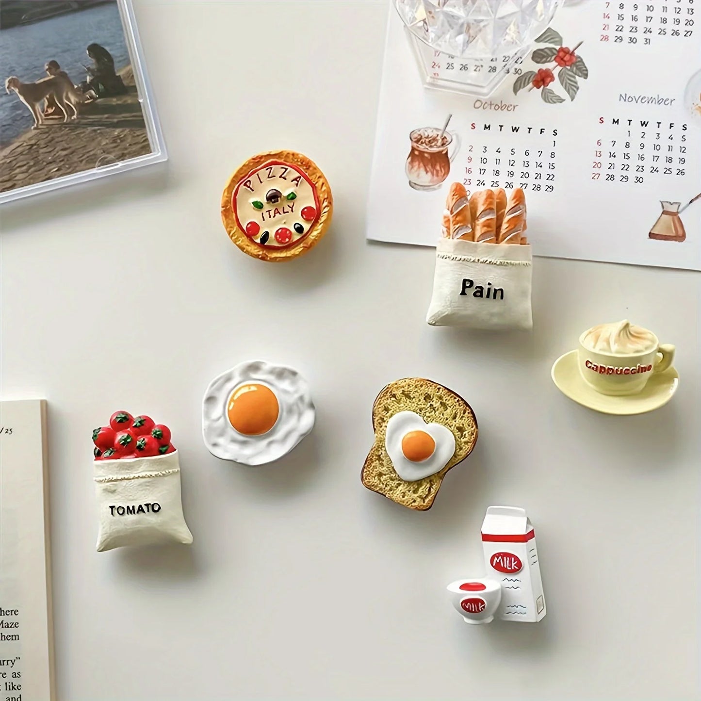 5pcs Kawaii Food Cartoon Fridge Magnet Set