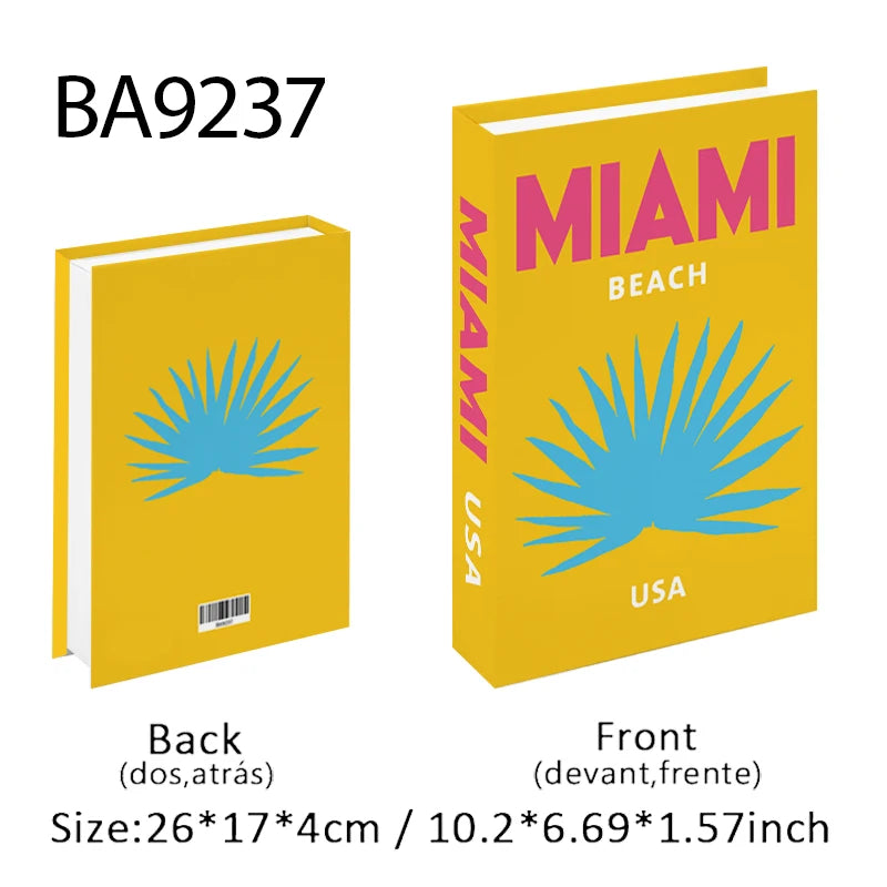 2025 Travel Series Fake Book Storage Box Luxury Decorative Books Ibiza Miami Hawaii Coffee Table Bedroom Interior Home Decor
