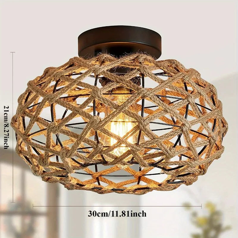 Oho Chic Hemp Rope Ceiling Light