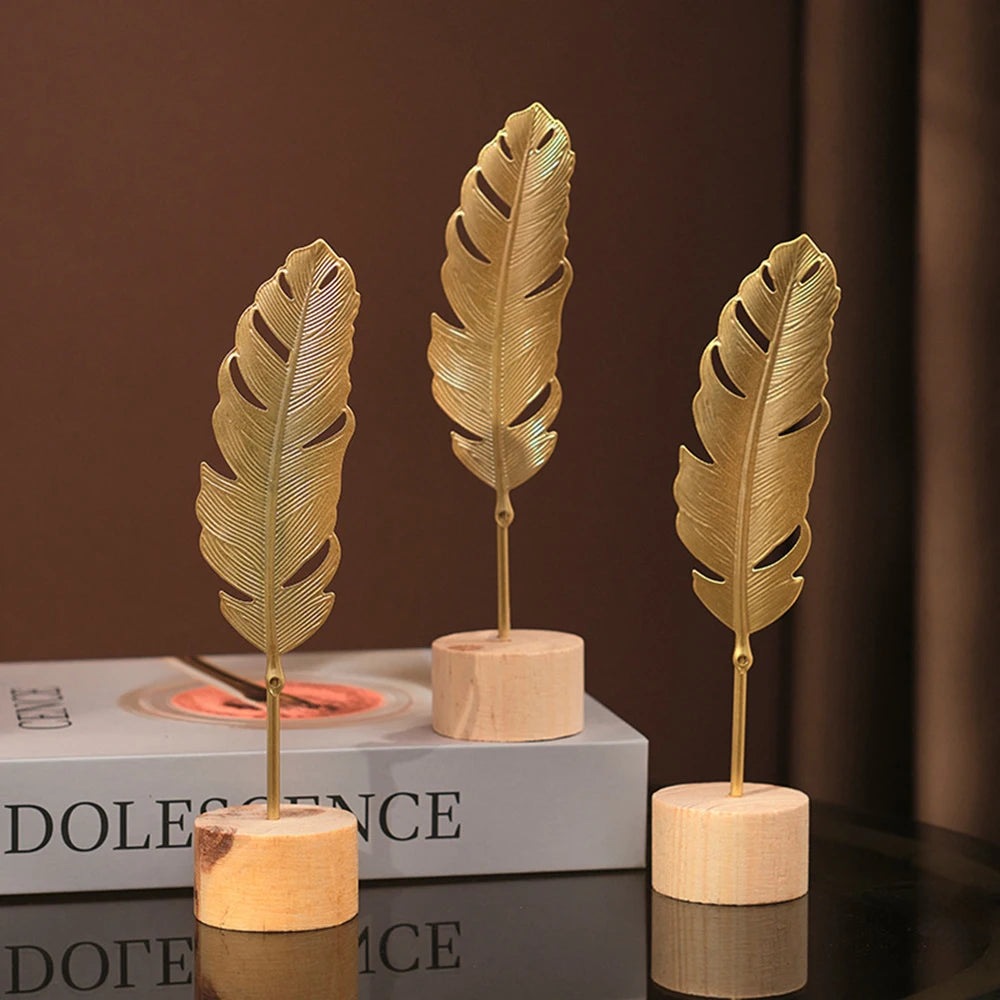 Nordic Gold Crafted Leaves Luxury Home Decor