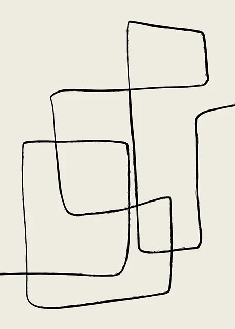 Abstract Modern Minimalist Black and White Art Painting