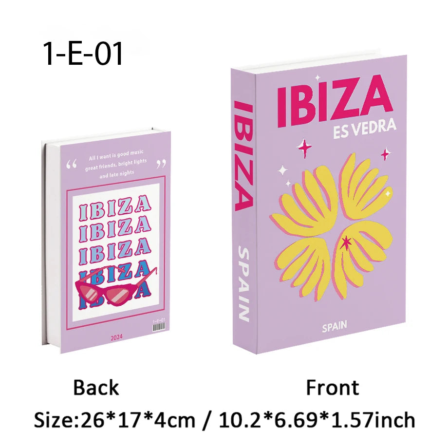 2025 Travel Series Fake Book Storage Box Luxury Decorative Books Ibiza Miami Hawaii Coffee Table Bedroom Interior Home Decor