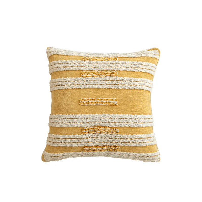 Boho Golden Yellow Tufted Cushion