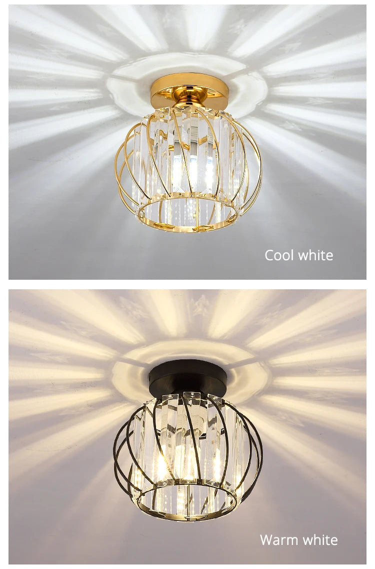Nordic Modern K9 Crystal Ceiling Lights Indoor Ceiling Lamp Hallway Stairs  Bedroom Lustre Dining Room Fixtures Home Decor