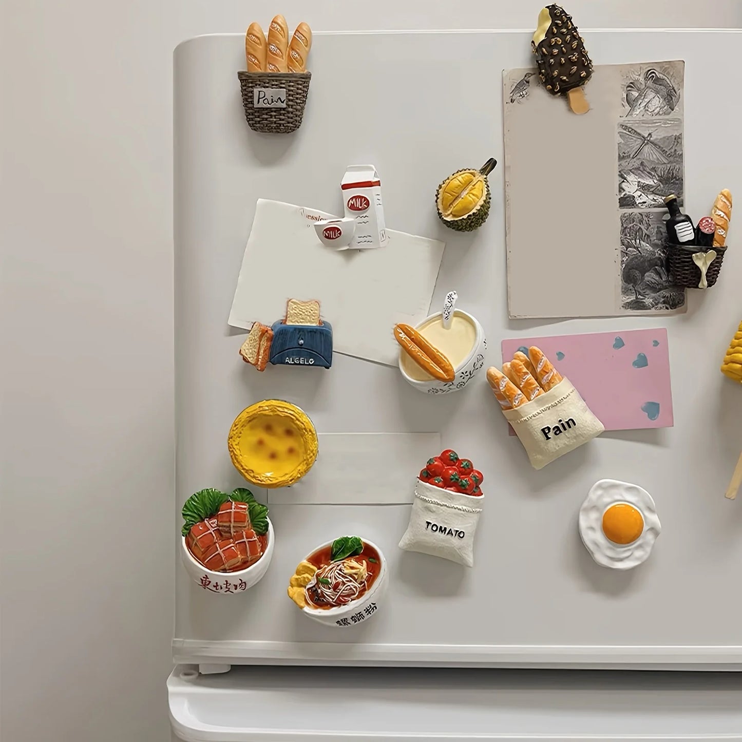 5pcs Kawaii Food Cartoon Fridge Magnet Set