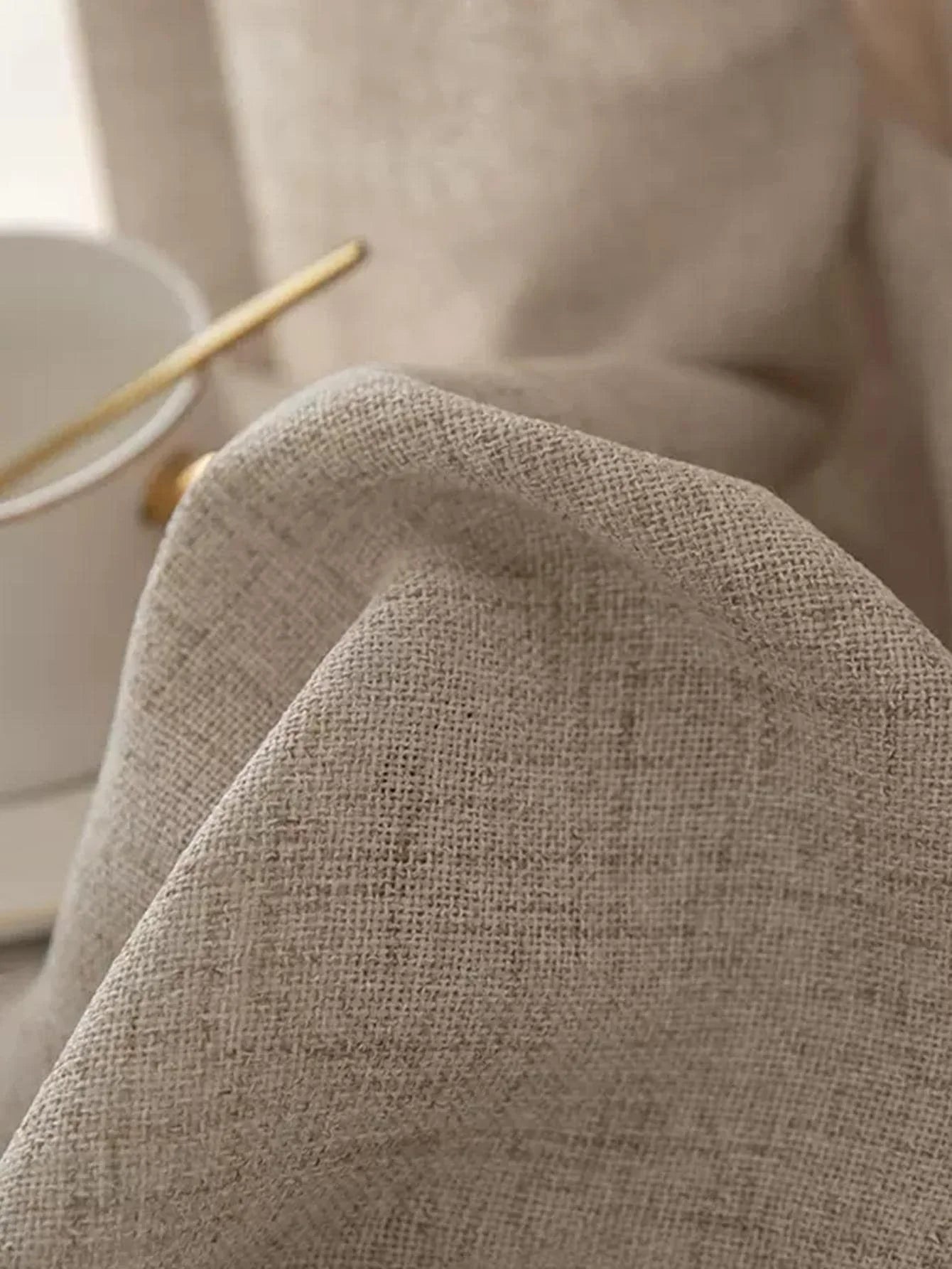 Japanese-Inspired Cotton & Linen Semi-Sheer Curtain